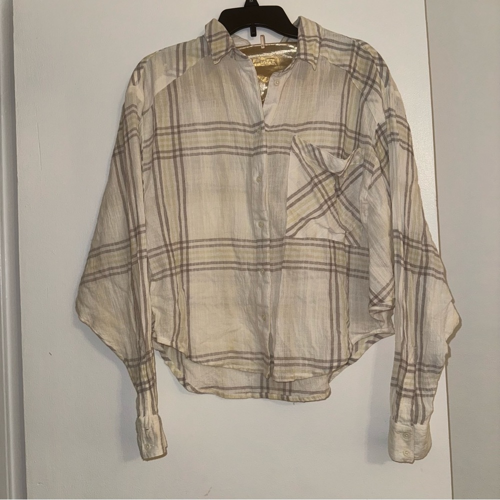 Free people button down relaxed shirt